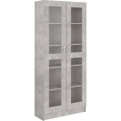 vidaXL 82.5x30.5x185.5 cm Betongrijze Vitrine - Woonkamermeubel vidaXL 82.5x30.5x185.5 cm Betongrijze Vitrine - Woonkamermeubel