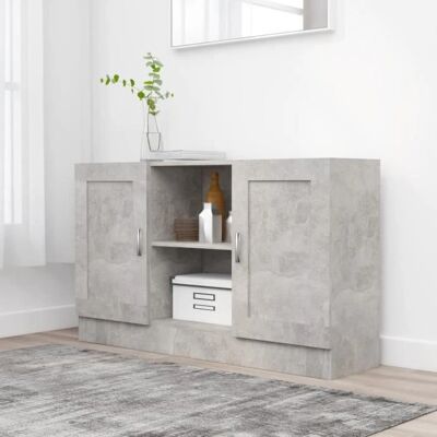 vidaXL Credenza grigia in legno ingegnerizzato - Credenza vidaXL Credenza grigia in legno ingegnerizzato - Credenza