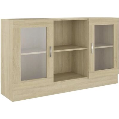 vidaXL Sonoma Eichen Vitrine Schrank - Sideboard - Indoor vidaXL Sonoma Eichen Vitrine Schrank - Sideboard - Indoor