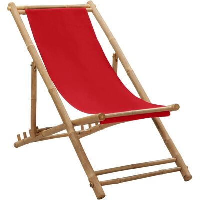 vidaXL Bambus Gartenliege - rot vidaXL Bambus Gartenliege - rot