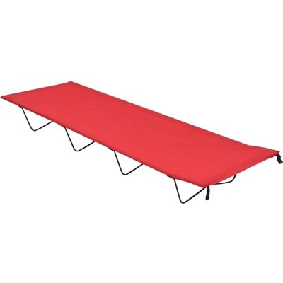 vidaXL Lit de camping - 180x60x19 cm, Rouge - Camping Bed vidaXL Lit de camping - 180x60x19 cm, Rouge - Camping Bed