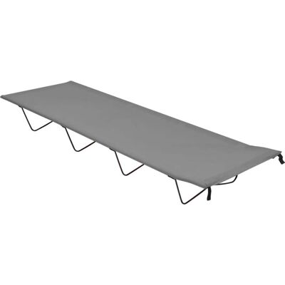vidaXL Campingbed 180x60x19 cm Oxfordstof en staal Grijs - Campingbed vidaXL Campingbed 180x60x19 cm Oxfordstof en staal Grijs - Campingbed