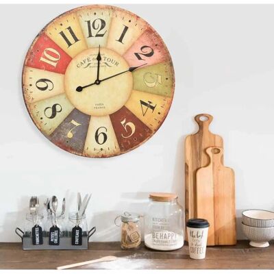 vidaXL Vintage Wandklok - Kleurrijke Retro Decoratie - Wandklok vidaXL Vintage Wandklok - Kleurrijke Retro Decoratie - Wandklok