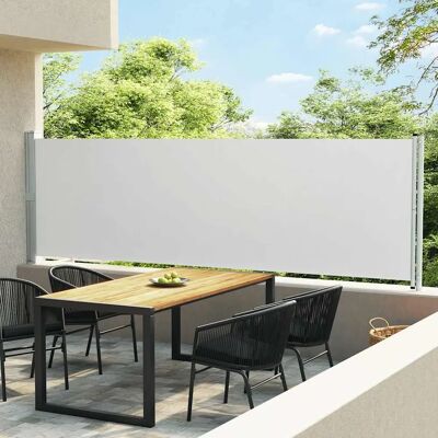 vidaXL Sombrinha Lateral Retrátil 140x600cm Creme - Sombrinha lateral vidaXL Sombrinha Lateral Retrátil 140x600cm Creme - Sombrinha lateral