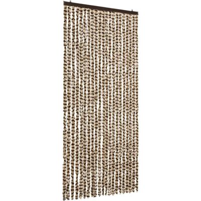 vidaXL Insecten Gordijn Beige en Bruin 90x220cm Chenille vidaXL Insecten Gordijn Beige en Bruin 90x220cm Chenille
