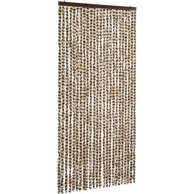 vidaXL Insectenhor Beige en Bruin 100x220 cm Chenille Deurrooster - Insect Curtain vidaXL Insectenhor Beige en Bruin 100x220 cm Chenille Deurrooster - Insect Curtain