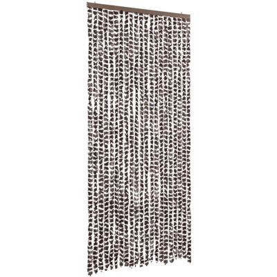 Cortina mosquitera vidaXL marrón y blanca 90x220 cm Chenille - Pantalla repelente Cortina mosquitera vidaXL marrón y blanca 90x220 cm Chenille - Pantalla repelente