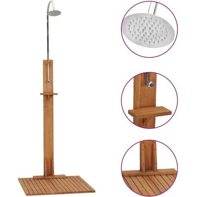 vidaXL Douche de Jardin en Teck Solide - Support de douche autoportant - Publicité vidaXL Douche de Jardin en Teck Solide - Support de douche autoportant - Publicité