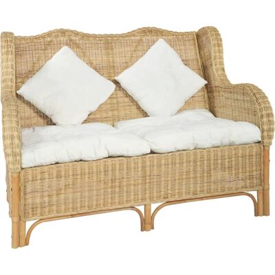VidaXL 325466 2-personers sofa - Naturlig rattan og lin VidaXL 325466 2-personers sofa - Naturlig rattan og lin