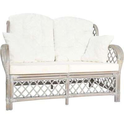 vidaXL 2-personers sofa - Grå & Creme Puder - Indendørs vidaXL 2-personers sofa - Grå & Creme Puder - Indendørs