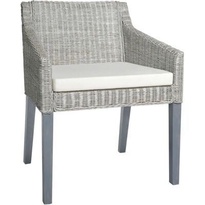 vidaXL 325491 Natuurlijke rotan eettafelstoel met kussen - Restaurantmeubilair vidaXL 325491 Natuurlijke rotan eettafelstoel met kussen - Restaurantmeubilair