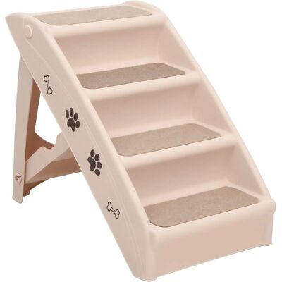 vidaXL Foldbare hundetrin 4 trin - Creme vidaXL Foldbare hundetrin 4 trin - Creme