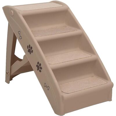 Escaliers Pliables pour Chiens vidaXL 4 Marches - Marron Escaliers Pliables pour Chiens vidaXL 4 Marches - Marron