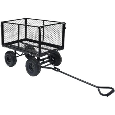 vidaXL Chariot de jardin en acier robuste 350kg noir - Chariot de jardin vidaXL Chariot de jardin en acier robuste 350kg noir - Chariot de jardin
