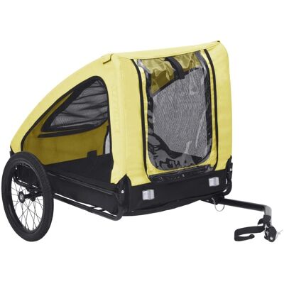 vidaXL Haustier Fahrradanhänger - Gelb & Schwarz - Hundetransporter vidaXL Haustier Fahrradanhänger - Gelb & Schwarz - Hundetransporter