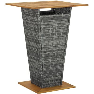 VidaXL Gartentisch - Grau, 80x80x110 cm Poly Rattan & Akazie VidaXL Gartentisch - Grau, 80x80x110 cm Poly Rattan & Akazie