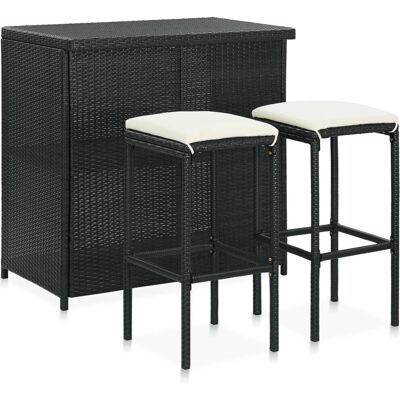 VidaXL 313471 Küchen-/Esszimmermöbelset - Wetterfester Rattan, Stahlrahmen, Inklusive Kissen, Leicht zu bewegen VidaXL 313471 Küchen-/Esszimmermöbelset - Wetterfester Rattan, Stahlrahmen, Inklusive Kissen, Leicht zu bewegen