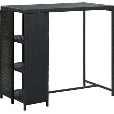 vidaXL 313476 Sorte Opbevarings Rattan Køkken- og Spisebord vidaXL 313476 Sorte Opbevarings Rattan Køkken- og Spisebord