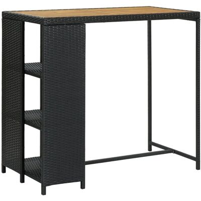 vidaXL Sort poly rattan opbevaringsbarbord - Køkken/Spisestue vidaXL Sort poly rattan opbevaringsbarbord - Køkken/Spisestue