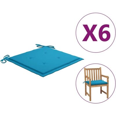 vidaXL Gartensitzkissen - Blau 50x50x3 cm Oxford Stoff 6er Set vidaXL Gartensitzkissen - Blau 50x50x3 cm Oxford Stoff 6er Set