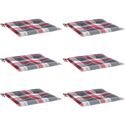 vidaXL Gartenstuhlkissen - 6 Stück Rotes Karo Muster - 50x50x3 cm vidaXL Gartenstuhlkissen - 6 Stück Rotes Karo Muster - 50x50x3 cm