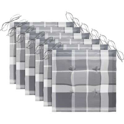 vidaXL Gartenstuhlkissen - Grau Karo - 50x50x3 cm vidaXL Gartenstuhlkissen - Grau Karo - 50x50x3 cm