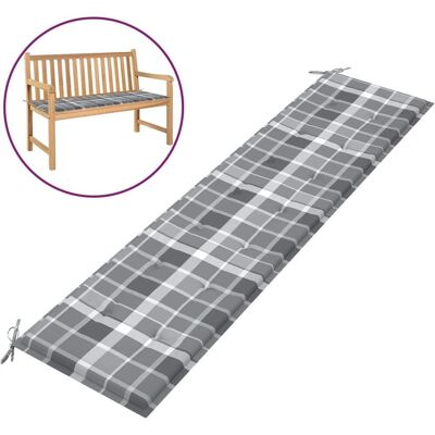 vidaXL Gartenbankkissen Grau Karo 200x50x3 cm Oxford Stoff - Gartenbankkissen vidaXL Gartenbankkissen Grau Karo 200x50x3 cm Oxford Stoff - Gartenbankkissen