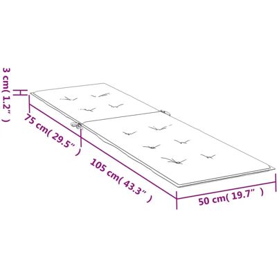 vidaXL Liegestuhl-Auflage - Grau Karo - Gartenmöbel vidaXL Liegestuhl-Auflage - Grau Karo - Gartenmöbel