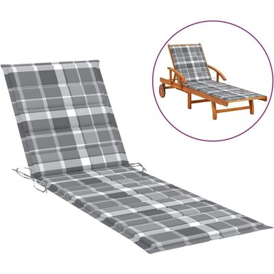 vidaXL Sonnenliege Kissen grau Karo Muster - Sonnenliege Kissen vidaXL Sonnenliege Kissen grau Karo Muster - Sonnenliege Kissen