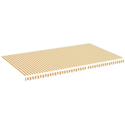 vidaXL Geel Wit Markiesstof 6x3,5m - Markiesstof vidaXL Geel Wit Markiesstof 6x3,5m - Markiesstof