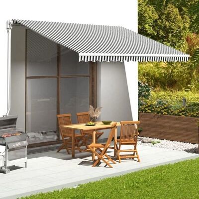 Tecido de substituição vidaXL para pavilhão de jardim - Antracite & Branco - 4,5x3 m Tecido de substituição vidaXL para pavilhão de jardim - Antracite & Branco - 4,5x3 m