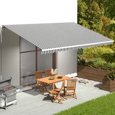 vidaXL Ersatzstoff für Markise Anthrazit und Weiß 6x3,5 m vidaXL Ersatzstoff für Markise Anthrazit und Weiß 6x3,5 m