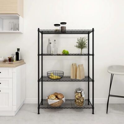 MAISONCHIC Regał magazynowy 4 poziomy czarny - Storage Shelf MAISONCHIC Regał magazynowy 4 poziomy czarny - Storage Shelf