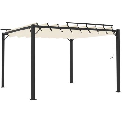 vidaXL Pergola z lamelowym dachem, kremowa tkanina i aluminium - Produkt Ogrodowy vidaXL Pergola z lamelowym dachem, kremowa tkanina i aluminium - Produkt Ogrodowy