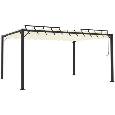 vidaXL Pergola z lamelowym dachem, kremowa tkanina i aluminium vidaXL Pergola z lamelowym dachem, kremowa tkanina i aluminium