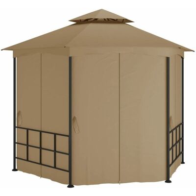 MAISONCHIC Pabellón de jardín en taupe de acero - Cobertizo exterior 3.1x2.7 m MAISONCHIC Pabellón de jardín en taupe de acero - Cobertizo exterior 3.1x2.7 m