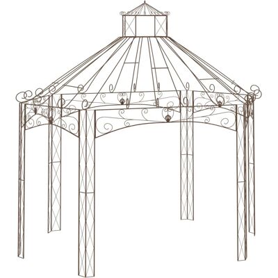 vidaXL Garten Pavilion Antik Braun 400x258x378 cm Eisen Pergola - Garten Pavilion vidaXL Garten Pavilion Antik Braun 400x258x378 cm Eisen Pergola - Garten Pavilion