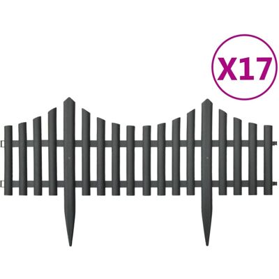 vidaXL Højbedskanter 17 stk antracit - Havekantdeler vidaXL Højbedskanter 17 stk antracit - Havekantdeler