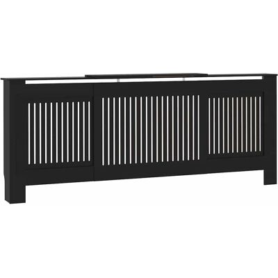vidaXL MDF Osłona grzejnika czarna Szafka grzewcza Półka na grzejnik - Meble wewnętrzne vidaXL MDF Osłona grzejnika czarna Szafka grzewcza Półka na grzejnik - Meble wewnętrzne