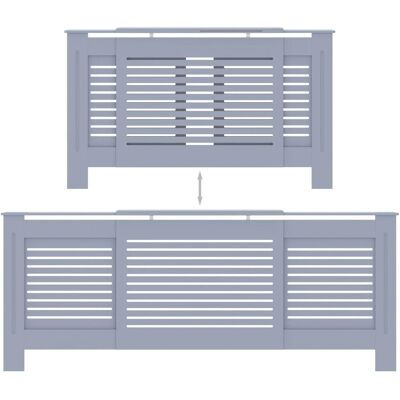 vidaXL MDF Radiator Cover Grey Heater Shelf Heating Cabinet Indoor Furniture - Radiator Cover vidaXL MDF Radiator Cover Grey Heater Shelf Heating Cabinet Indoor Furniture - Radiator Cover