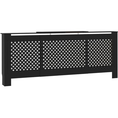 Cubierta para radiador MDF negro 205 cm vidaXL - Mueble de calefacción para interiores Cubierta para radiador MDF negro 205 cm vidaXL - Mueble de calefacción para interiores