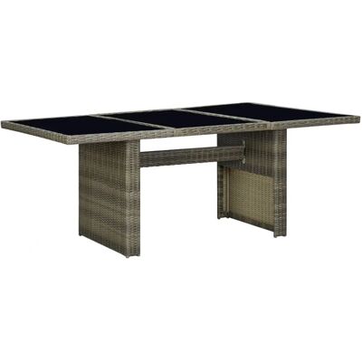 vidaXL Gartentisch Braun Poly Rattan und Gehärtetes Glas Außen - Gartentisch vidaXL Gartentisch Braun Poly Rattan und Gehärtetes Glas Außen - Gartentisch