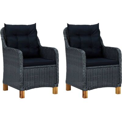 VidaXL Krzesło Ogrodowe - Drewno z Akacji, Wyściełane Siedzisko, Polyrattan VidaXL Krzesło Ogrodowe - Drewno z Akacji, Wyściełane Siedzisko, Polyrattan