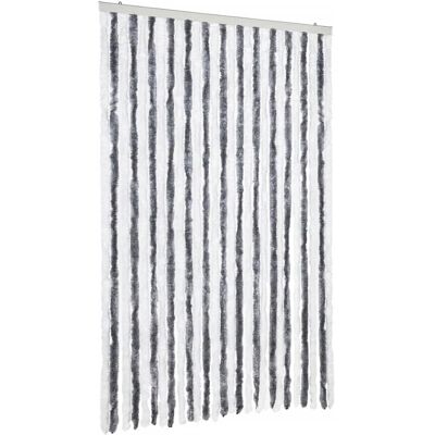 vidaXL Cortina mosquiteira Cinza e Branca 118x220cm Chenille vidaXL Cortina mosquiteira Cinza e Branca 118x220cm Chenille