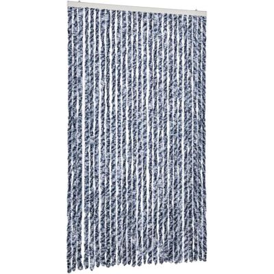 vidaXL Rideau anti-insectes bleu et blanc 118x220 cm Chenille - Publicité vidaXL Rideau anti-insectes bleu et blanc 118x220 cm Chenille - Publicité