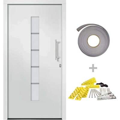 vidaXL Porte d'entrée blanche en aluminium et PVC - Porte d'entrée - Publicité vidaXL Porte d'entrée blanche en aluminium et PVC - Porte d'entrée - Publicité