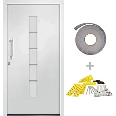vidaXL Haustür Aluminium PVC Weiß 100x200 cm - Front Door vidaXL Haustür Aluminium PVC Weiß 100x200 cm - Front Door