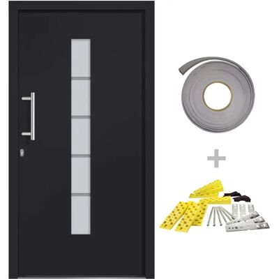 vidaXL Haustür Aluminium PVC Anthrazit 100x210 cm - Front Door vidaXL Haustür Aluminium PVC Anthrazit 100x210 cm - Front Door