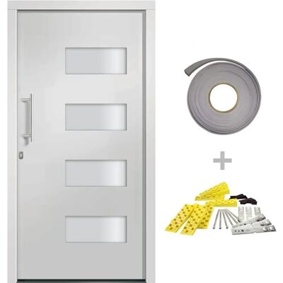 vidaXL Weiße Aluminium PVC Haustür - Eingangstür vidaXL Weiße Aluminium PVC Haustür - Eingangstür