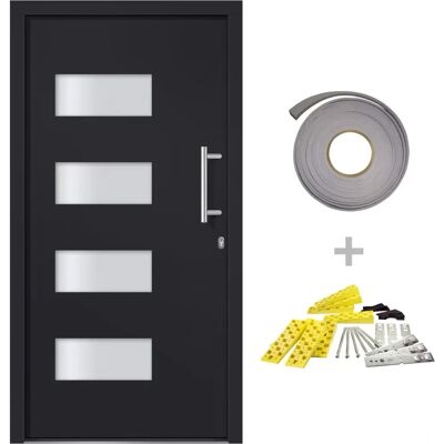 vidaXL Haustür Aluminium PVC Anthrazit 100x200 cm - Front Door vidaXL Haustür Aluminium PVC Anthrazit 100x200 cm - Front Door